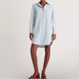Quince Denim Shirt Dress in Light Chambray